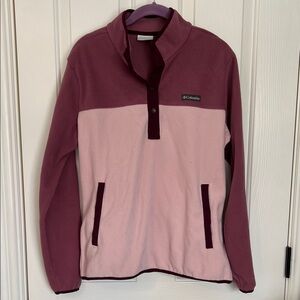Columbia Pink and Burgundy Fleece Pullover
